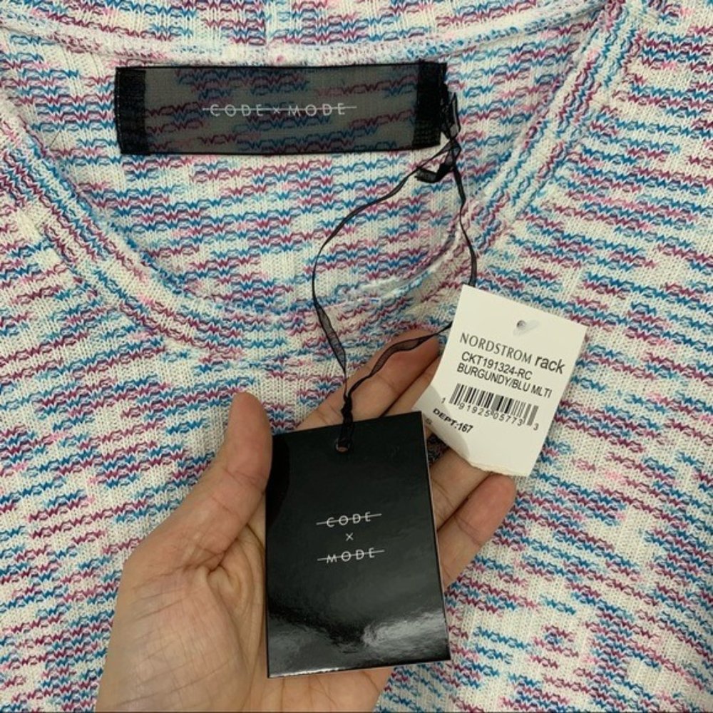Code Mode Multi Color V Neck Sweater Small - Picture 5 of 10